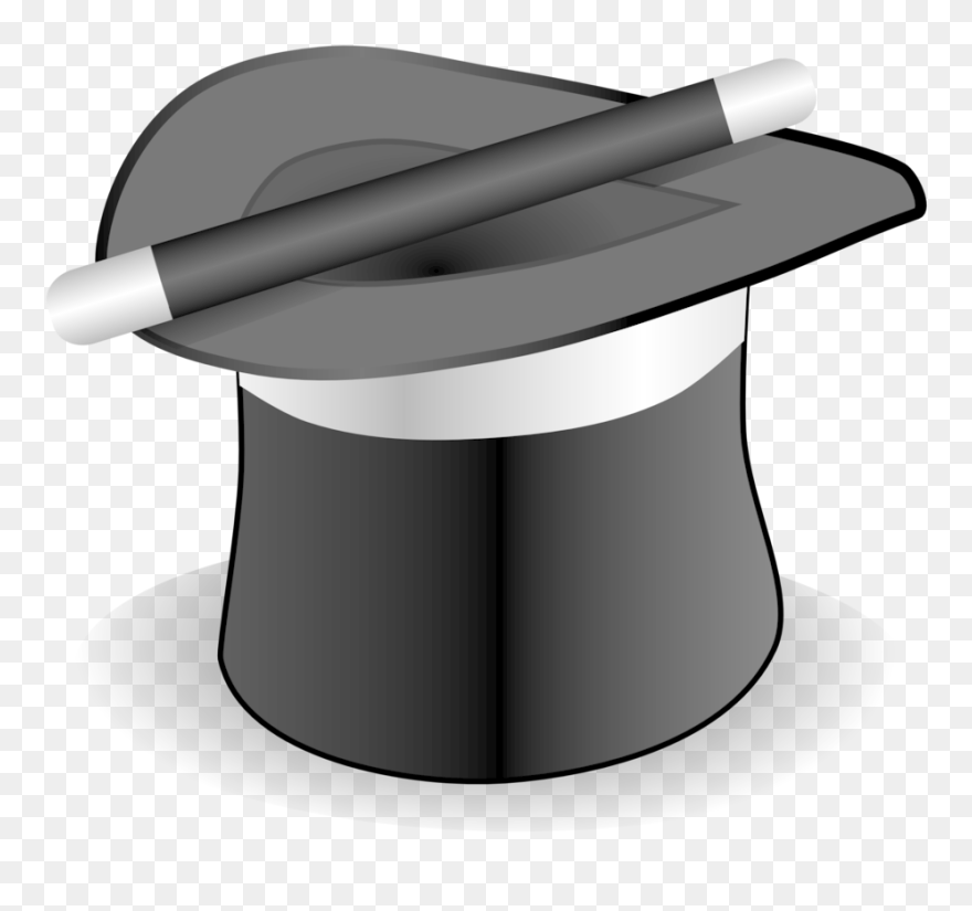 Magic Hat And Wand - Magic Trick Png Clipart