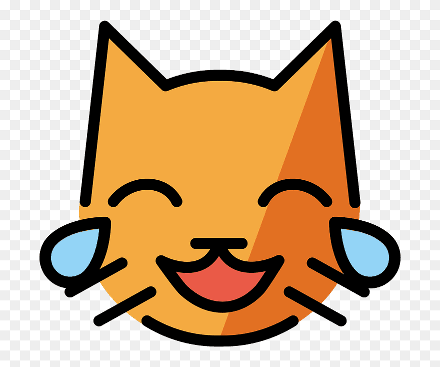 Cat With Tears Of Joy Emoji Clipart - Cat Face Vector Png Transparent Png