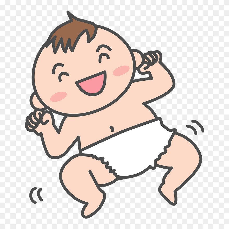 Baby Joy Clipart - 赤ちゃん おむつ イラスト 無料 - Png Download