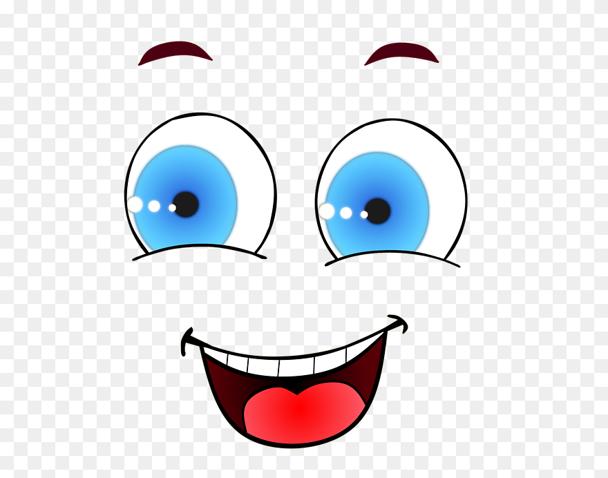 Face Smiley Laugh Joy Eyes Mouth Comic - Eyes And Mouth Clipart - Png Download