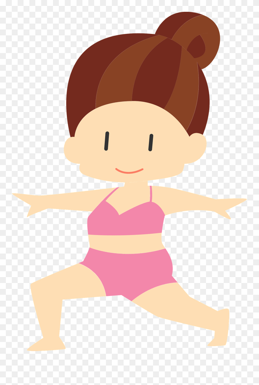 Fat Woman Yoga Clipart - Cartoon - Png Download