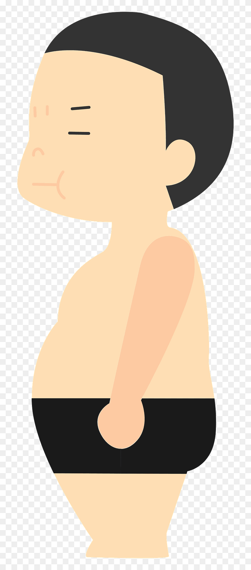 肥満 イラスト 横向き Clipart
