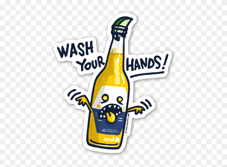 Wash Your Hands Sticker - Wash Your Hands Corona Beer Sticker Clipart