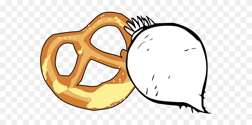 Bavarian Pretzel And Radish - Pretzel Clipart