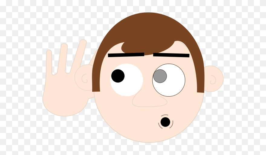 Vector Image Of Man Cupping His Hand To Hear Better - Listening Clipart Png Transparent Png
