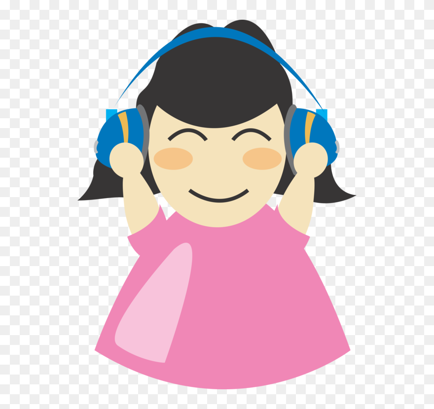 Earbuds Clipart Cartoon, Picture - Listening To Headphones Clipart - Png Download