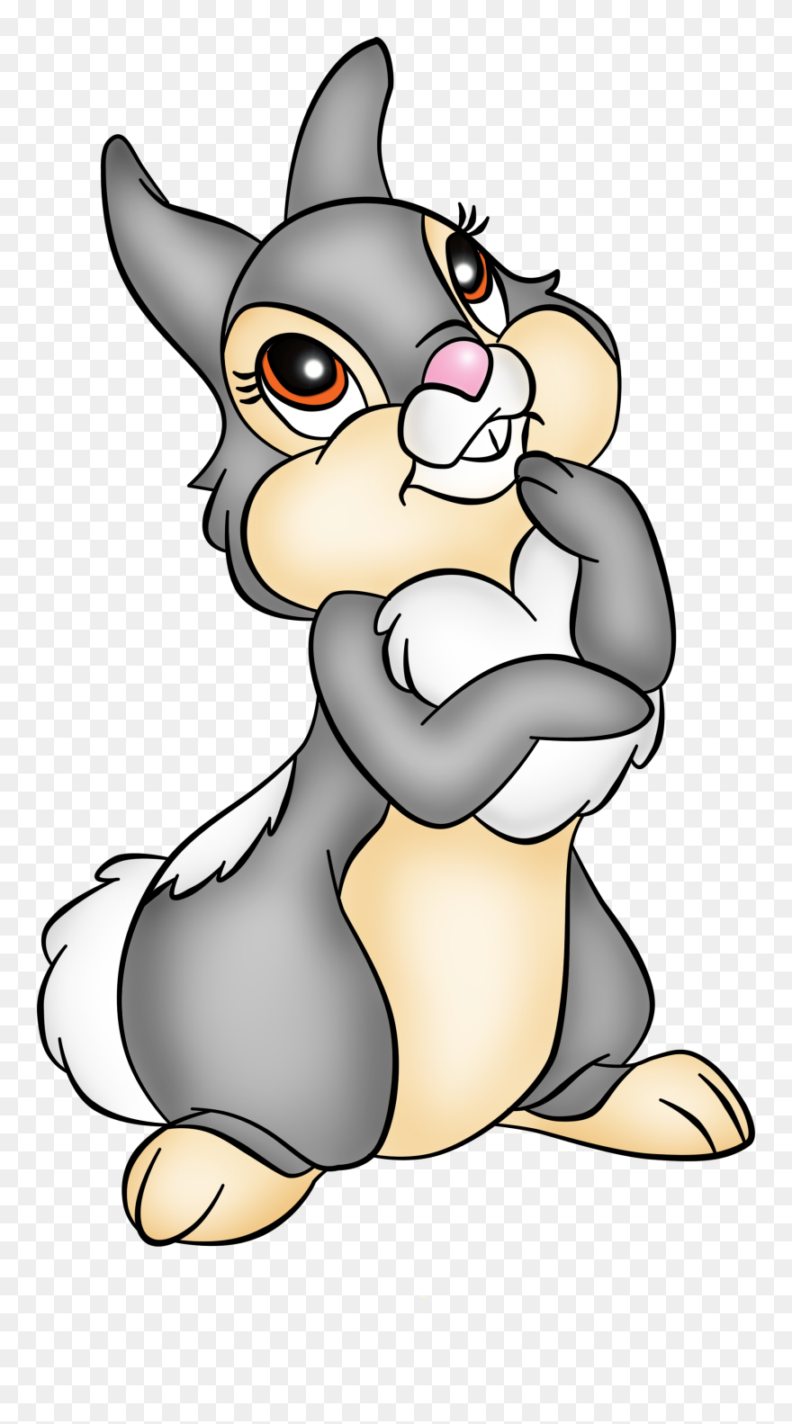 Clipart Bunny Thumper - Cute Bunny Looking Up Cartoon - Png Download
