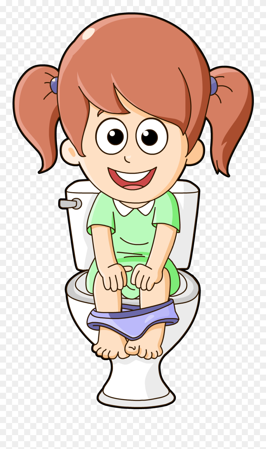 Little Girl Potty Training Clipart - Png Download