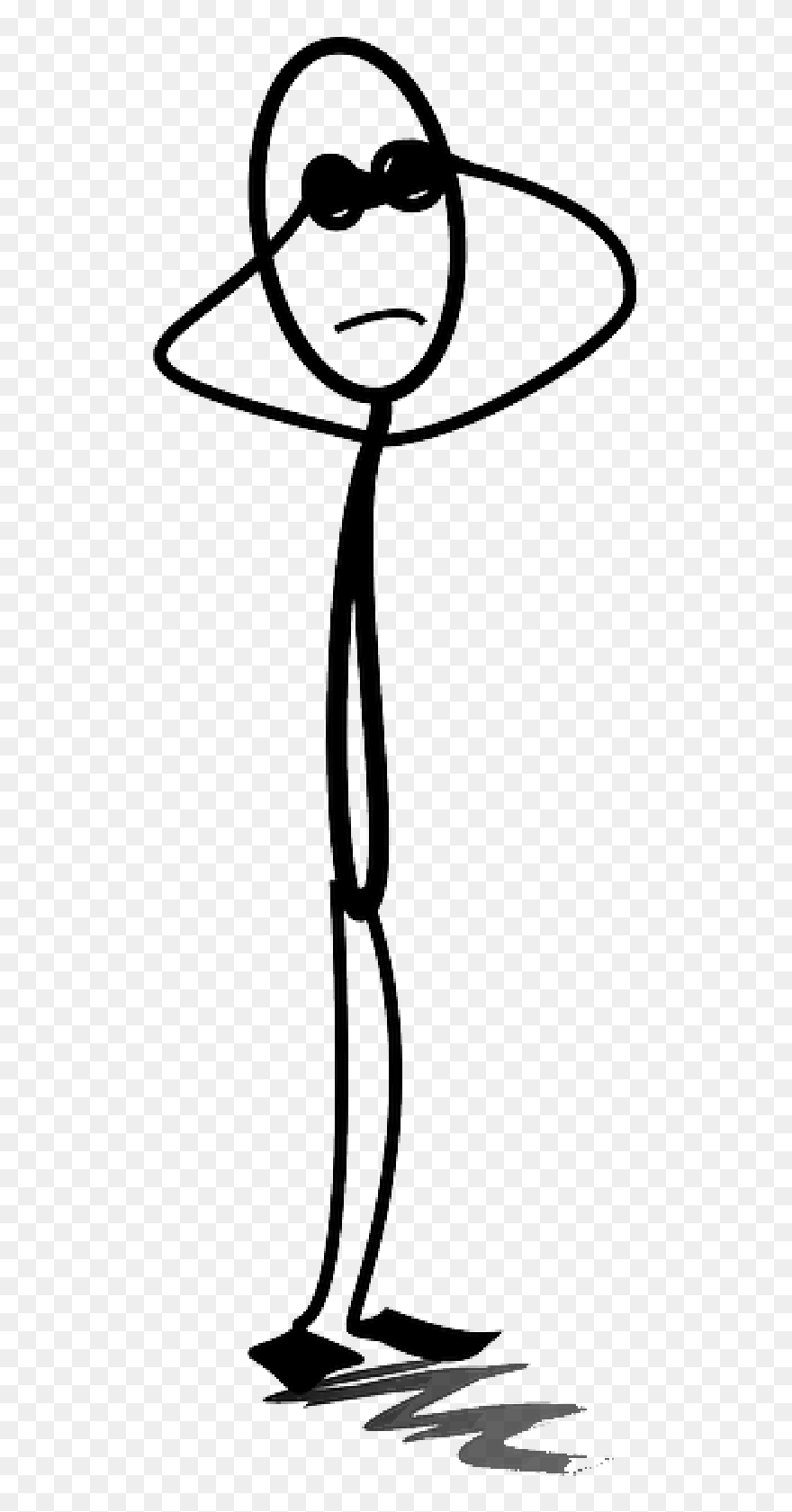 Cry, Looking, Stickman, Stick Figure, Matchstick Man - Transparent Stick Man Png Clipart