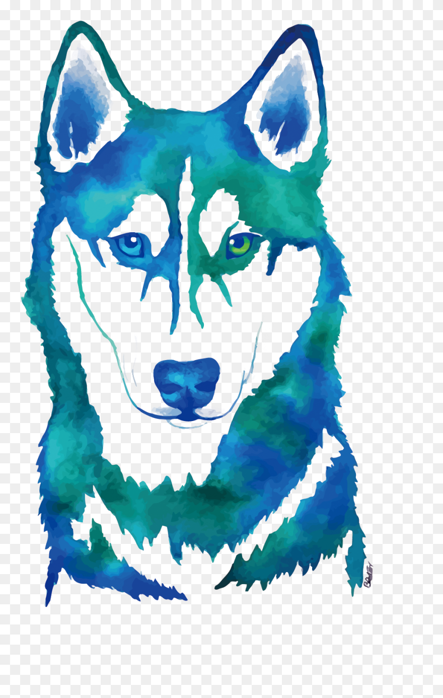 Siberian Husky Watercolor Painting Canidae Siberian - Husky Watercolor Clipart