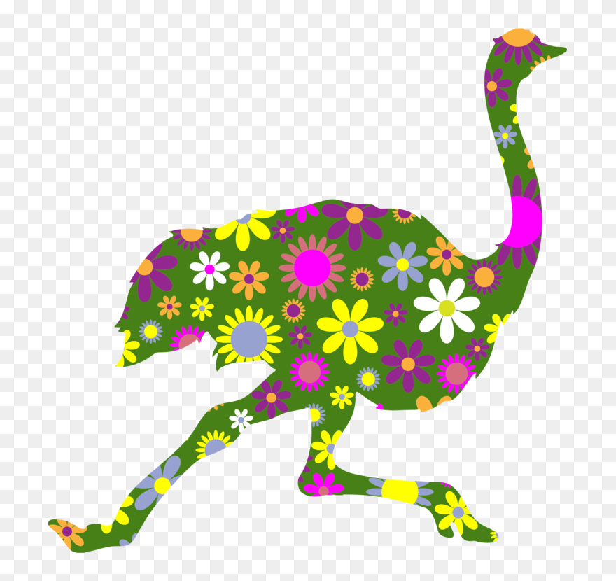 Leaf,purple,bird - Common Ostrich Clipart
