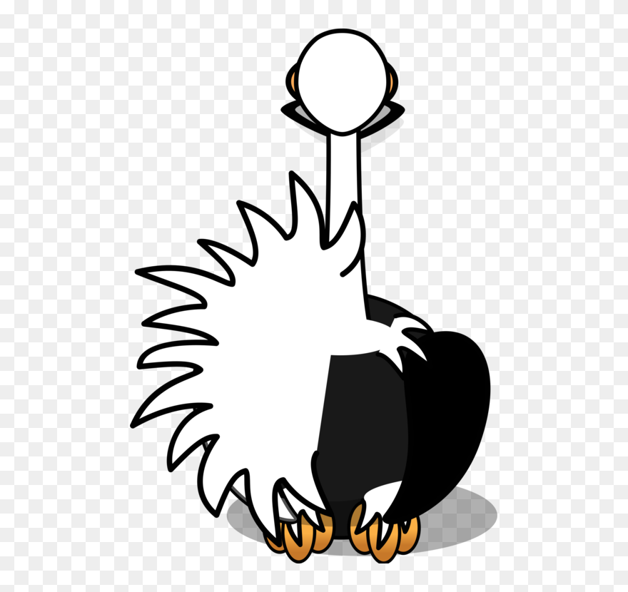 Line Art,silhouette,artwork - Cartoon Ostrich Clipart