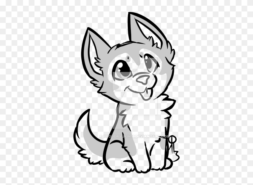 Shibe Drawing Husky - Chibi Cute Husky Drawing Clipart