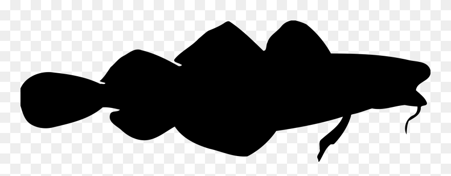 Silhouette Cod Drawing Clip Art - Silhouette Of A Cod Fish - Png Download