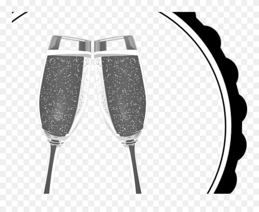 Silver Champagne Flutes Clipart - Png Download