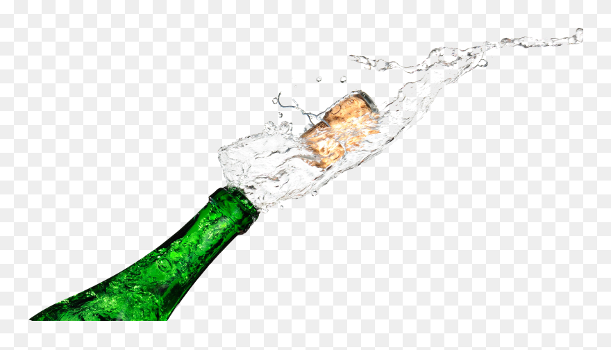 Champagne Wine Soft Drink Bottle - Champagne Wine Splash Png Clipart