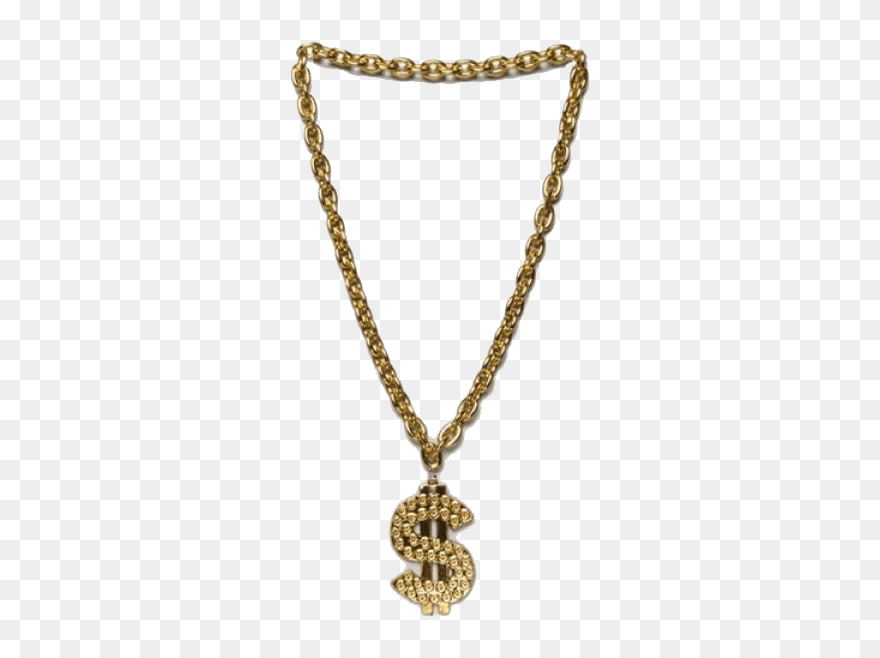 Gold Chain Dollar Transparent - Gangsta Gold Chain Png Clipart