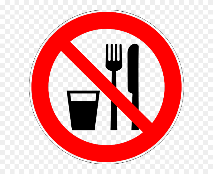 Do Not Eat Or Drink Sign - Eating Or Drinking Sign Clipart