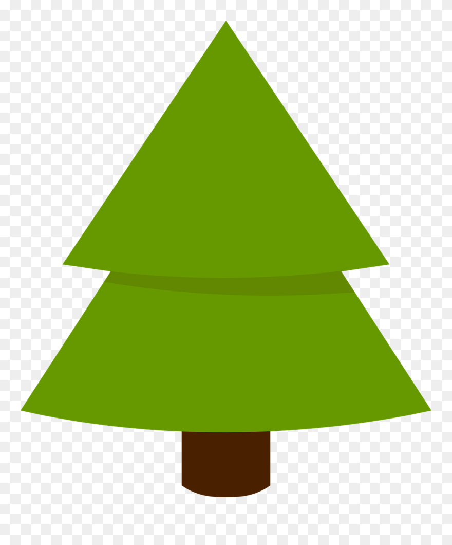 Green - Pino Con Figuras Geometricas Clipart