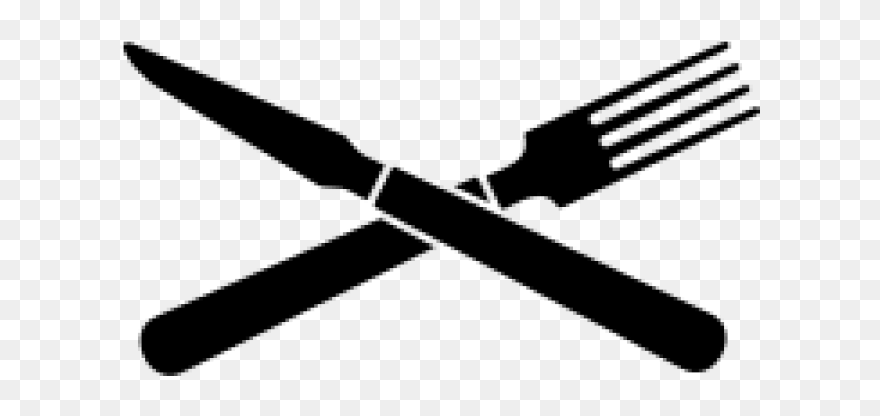 Knife And Fork - Knife And Fork Crossed Png Clipart