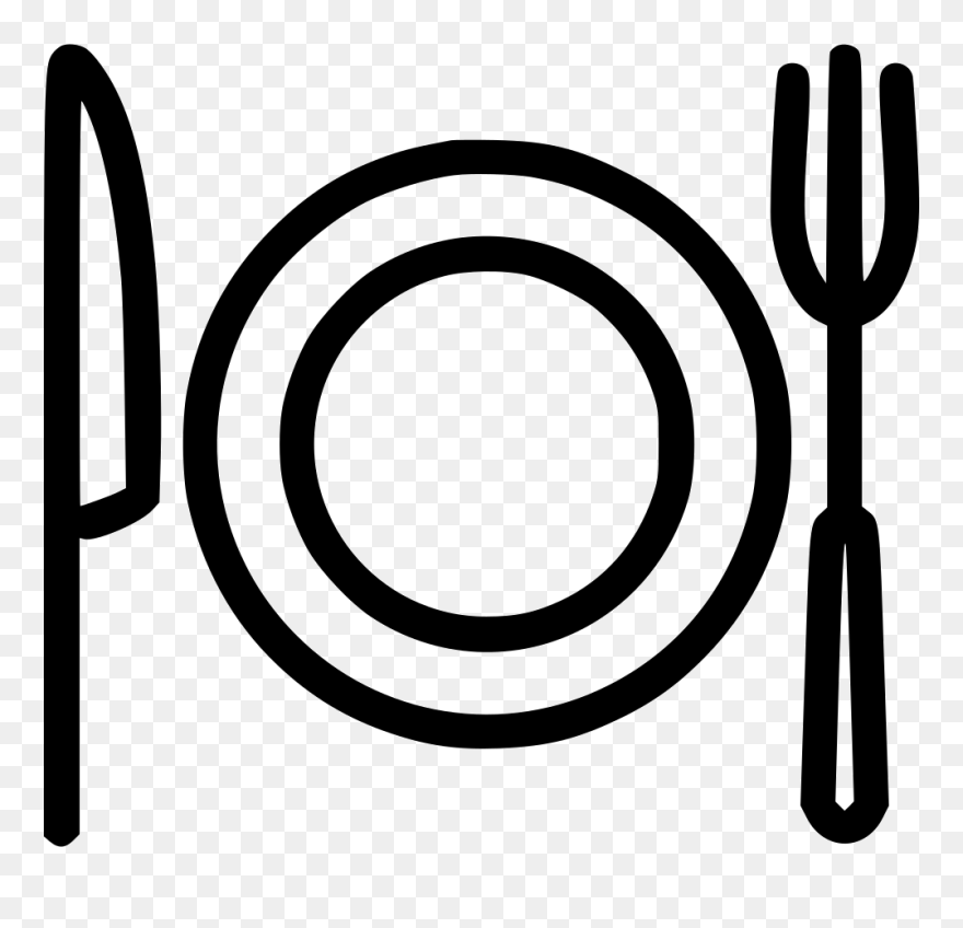 Plate With Fork And Knife - Circle Clipart