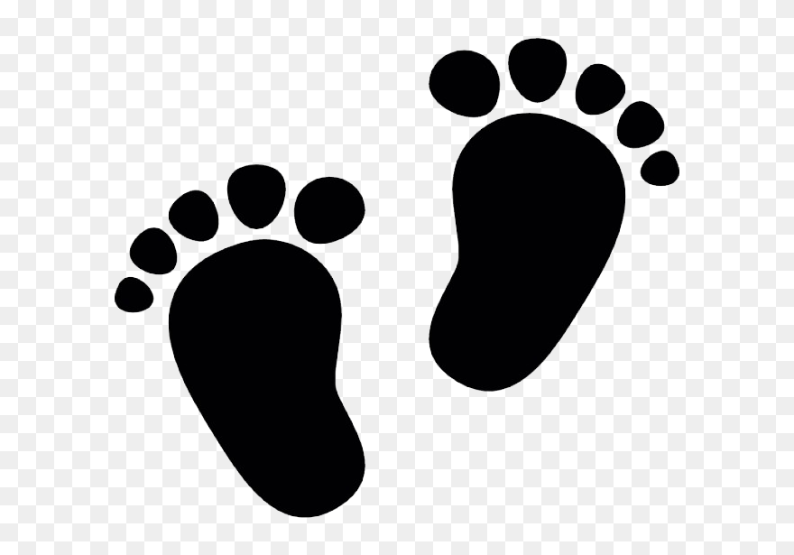 Footprint Infant Clip Art - Baby Feet Clipart Black And White - Png Download