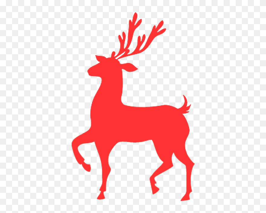 Rudolph Reindeer Santa Claus Christmas - Red Christmas Reindeer Png Clipart