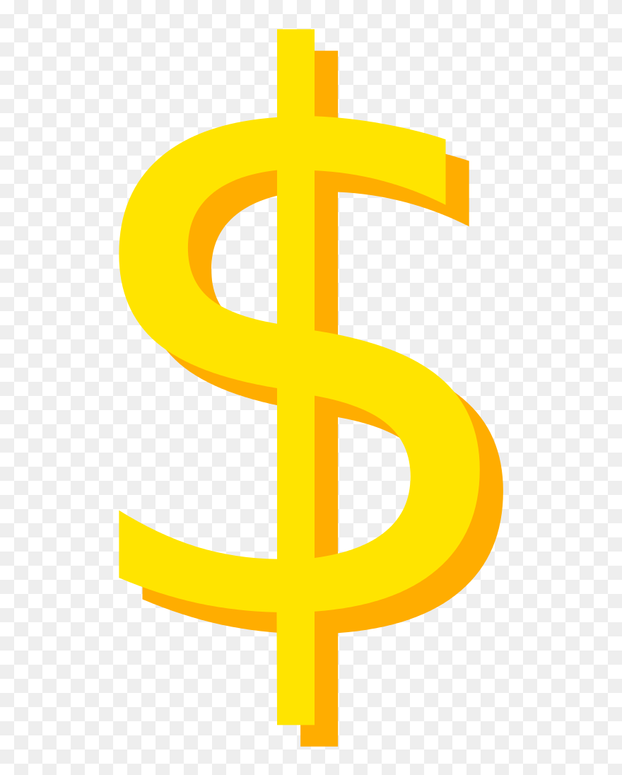 Dollar Symbol Gold - Yellow Dollar Sign Png Clipart