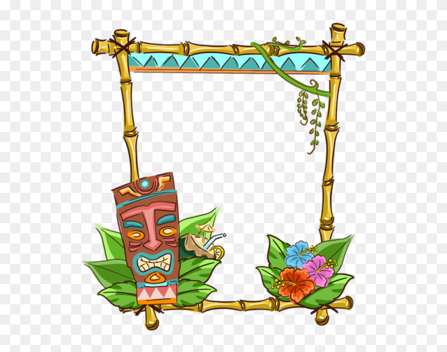 Torch Clipart Tiki Hawaii - Hawaiian Frames And Borders - Png Download