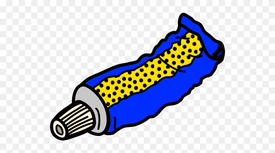 Yellow And Blue Tube Line Art Vector Image - Toothpaste Clipart - Png Download