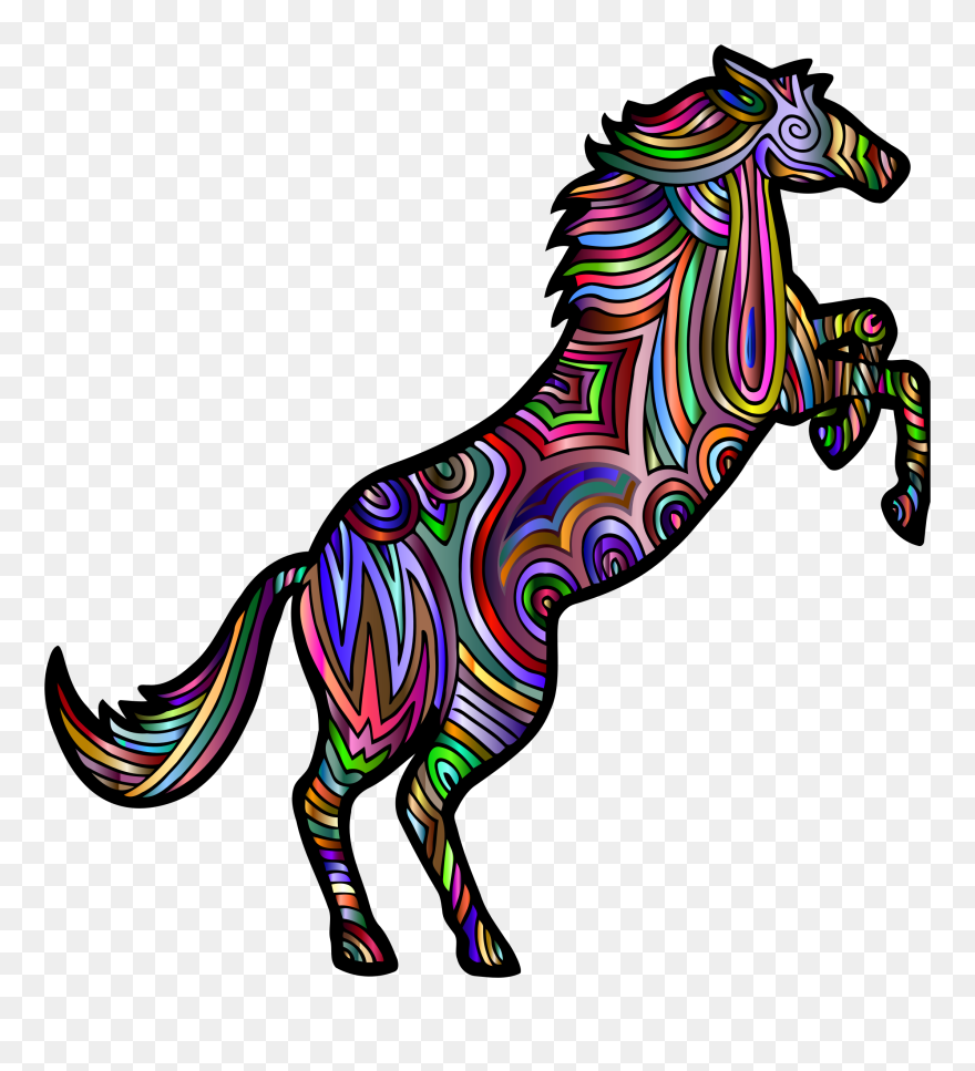 Chromatic Stylized Horse - Colorful Horse Png Clipart