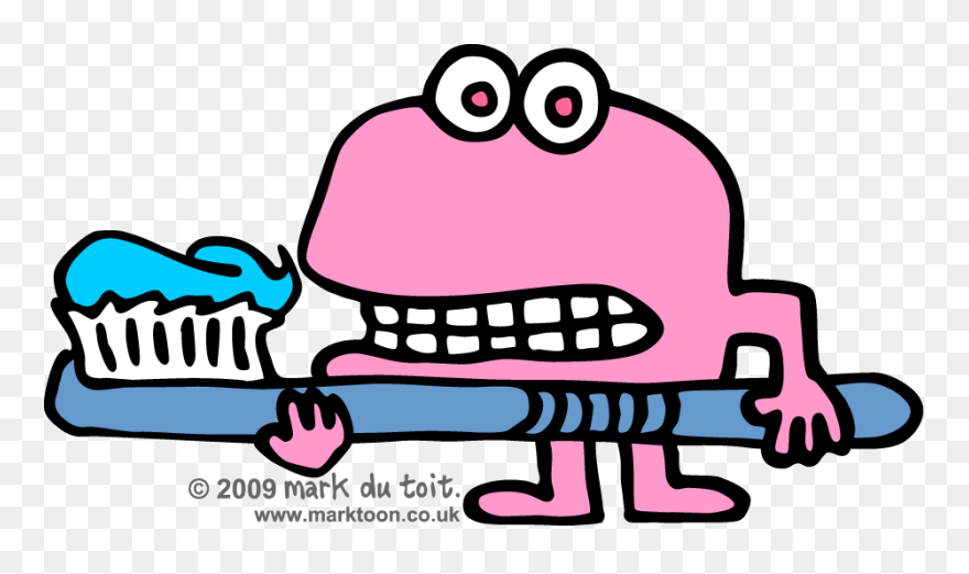 Toothbrush Clip Elephant Toothpaste - Brush Teeth Clipart Funny - Png Download