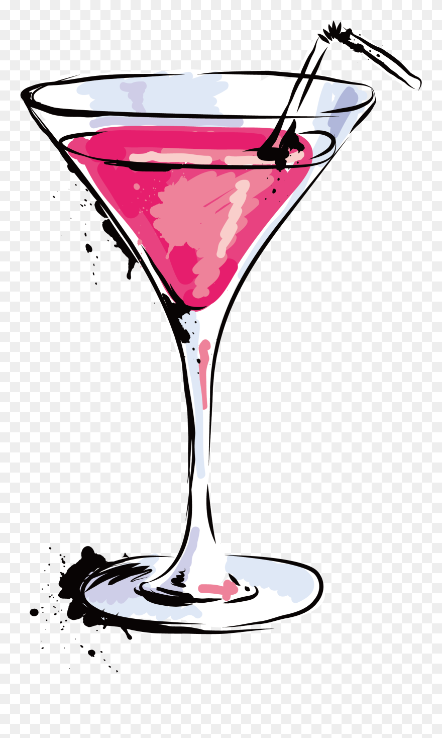 Cartoon Cocktail Glass Clipart