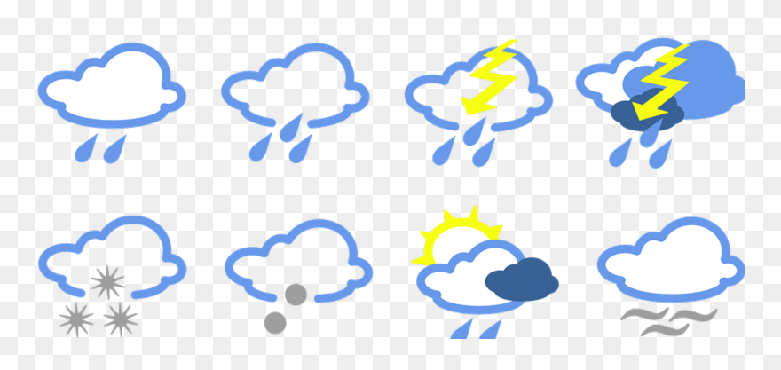 Transparent Cartoon Weather Symbols Clipart