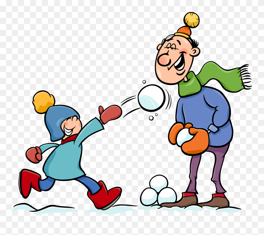 Transparent Snowball Fight Clipart - Snowball Fighting Clip Art - Png Download