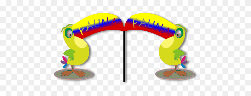 Drawing Of Two Toucan Birds With Their Beaks Joined - Illustration Clipart