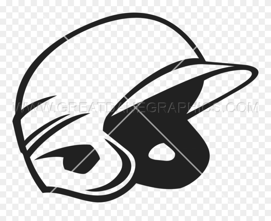 Clipart Baseball Helmet Banner Freeuse Download Baseball - Baseball Helmet Black And White Clipart - Png Download