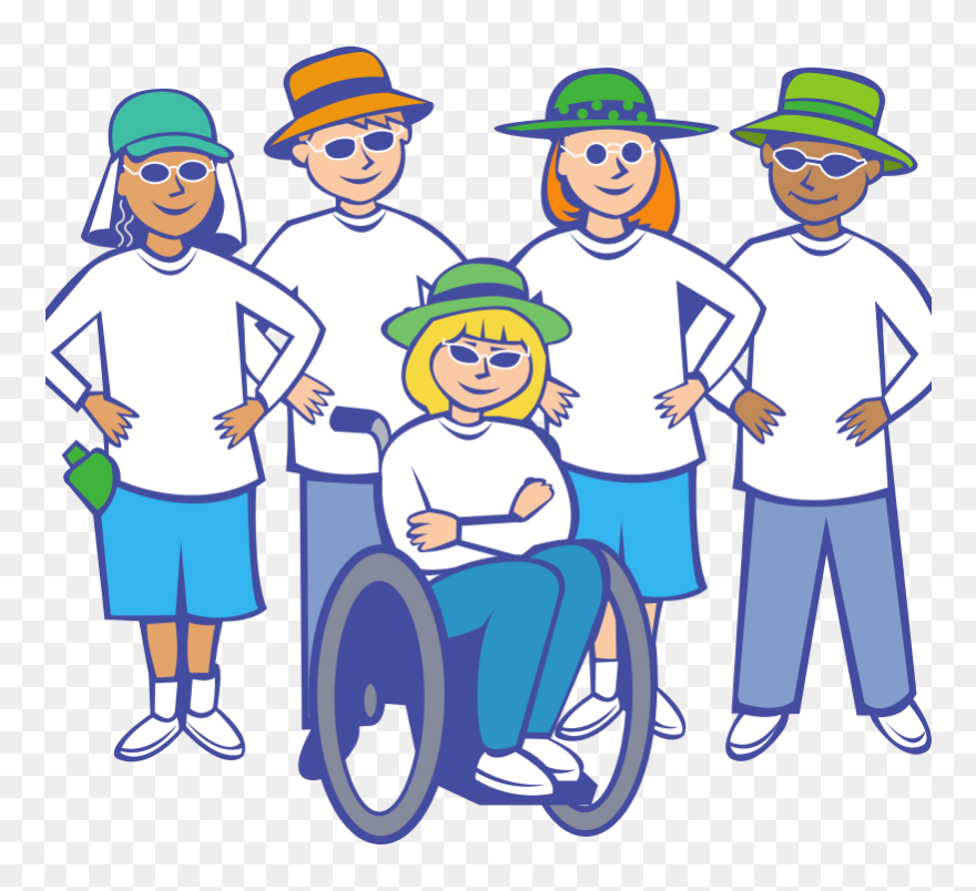Group, People, Woman, Girls, Pretty, Wheelchair User - Person With Disability Clipart Png Transparent Png