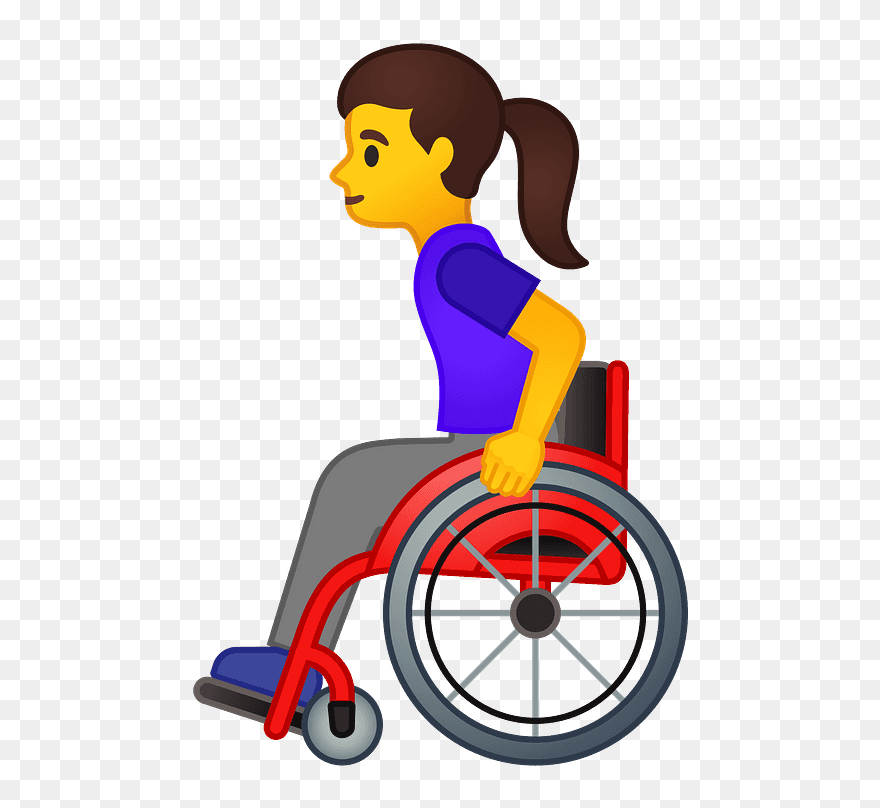 Woman In Manual Wheelchair Emoji Clipart - Manual Wheelchair Transparent - Png Download