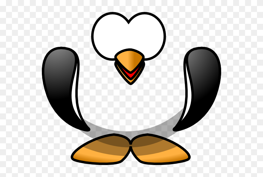 Penguin With Beak Slightly Open Clip Art - Penguin Beak Clipart - Png Download