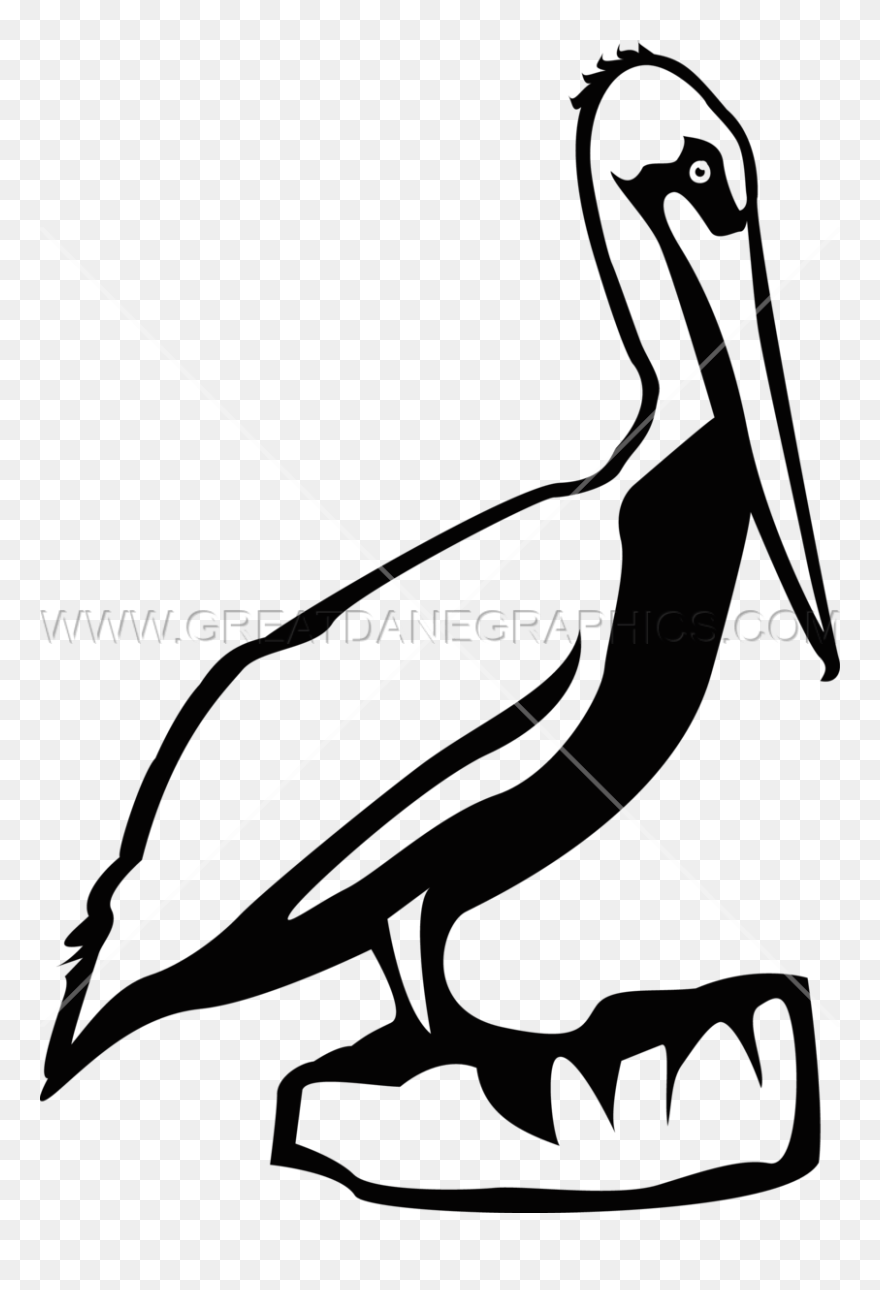 Pixels Production Ready Artwork - Pelican Black And White Clipart