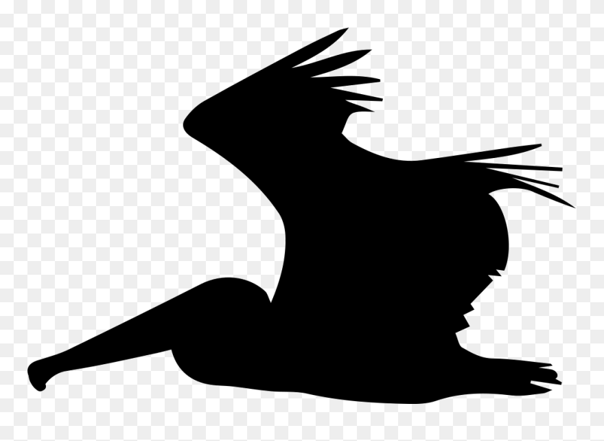 Pelican Computer Icons Bird Clip Art - Sitting Black Cat Silhouette - Png Download