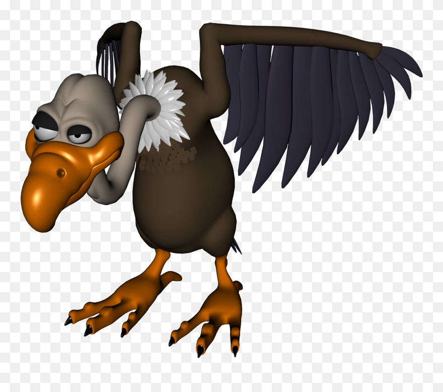 Cartoon Vulture - Dibujo Animado Buitre Wb Clipart