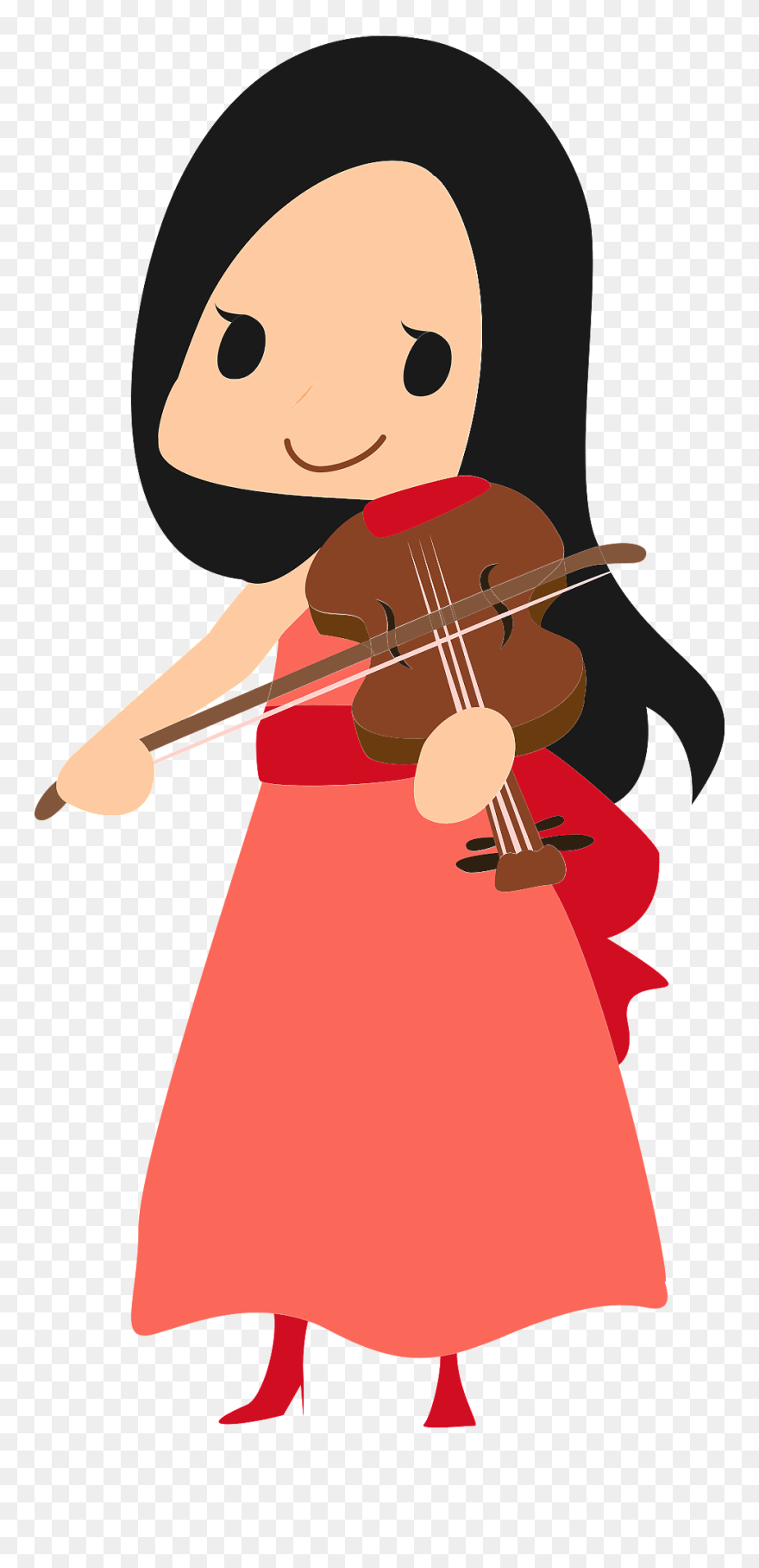 Girl Playing Violin Clipart - Png Download