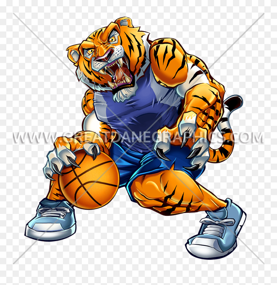 Pearl Colored Basketball Clipart Clip Art Freeuse Library - Cartoon Tiger Playing Basketball - Png Download