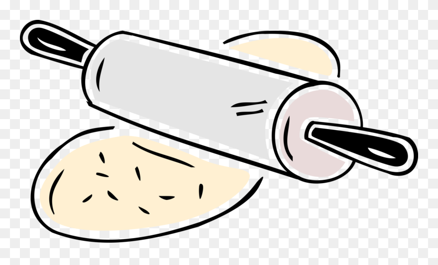 Vector Illustration Of Rolling Pin And Flour Dough - Logo Rolling Pin Png Clipart