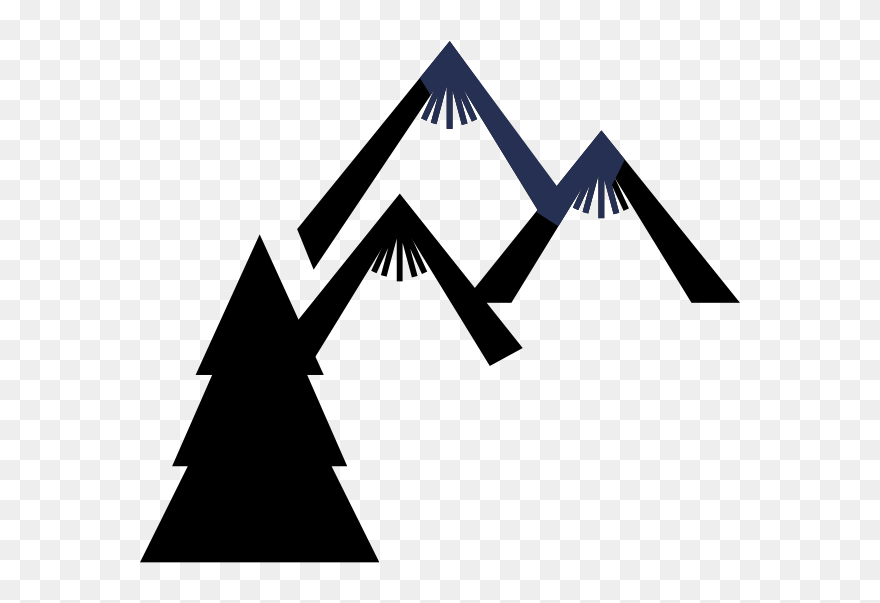 Mountains And Tree - Montagna E Alberi Stilizzata Clipart