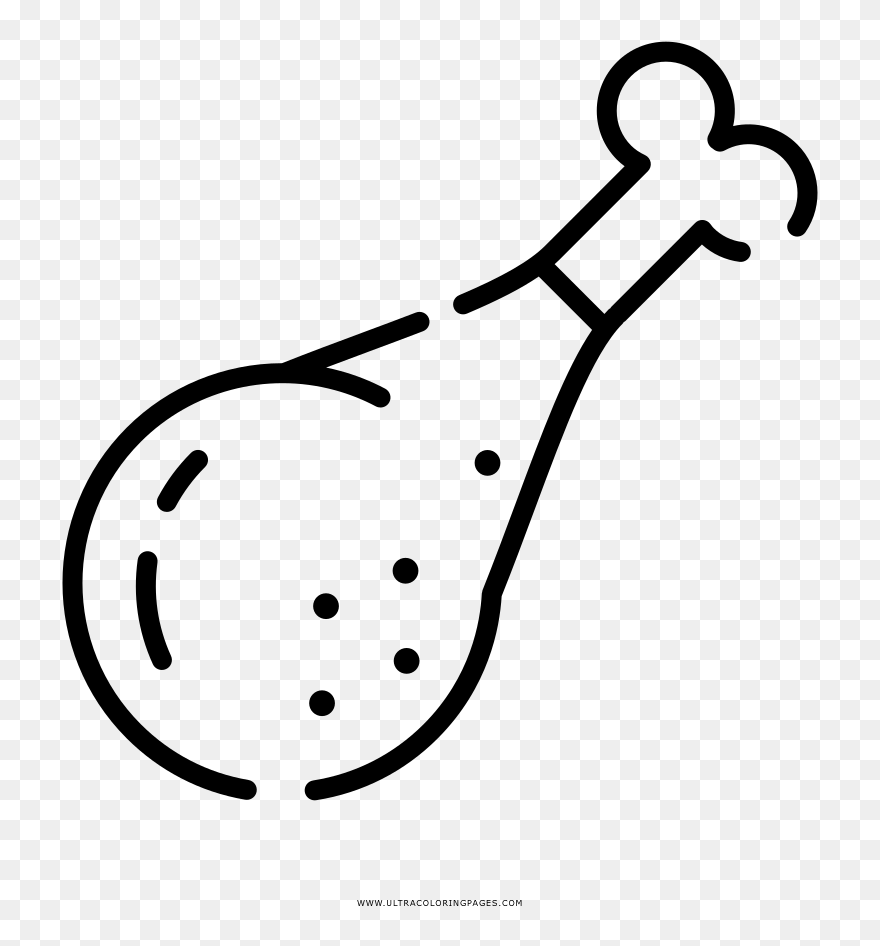 Flour Drawing Coloring - Dibujo De Pierna De Pollo Para Colorear Clipart