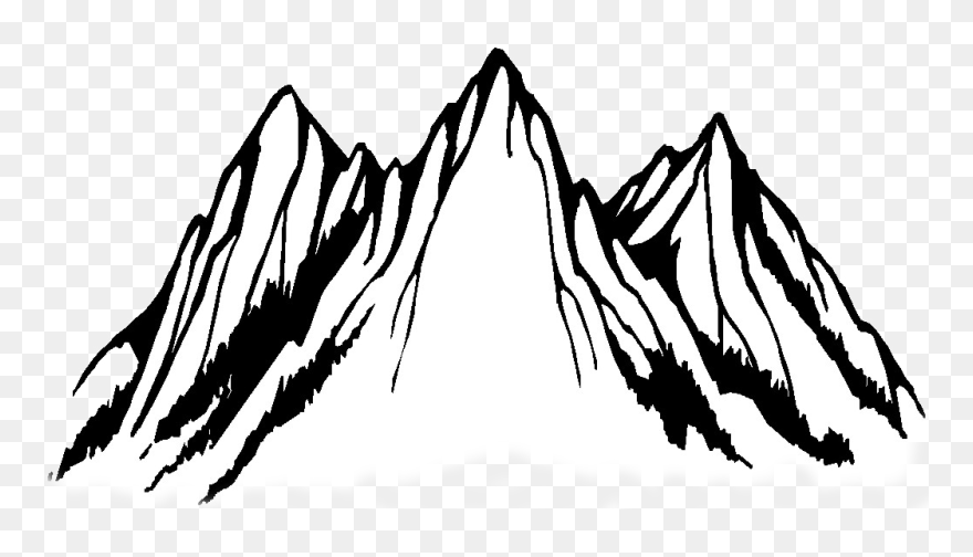 Clip Art Black And White Mountain, Hd Png Download - Mountain Clipart Black And White Transparent Png