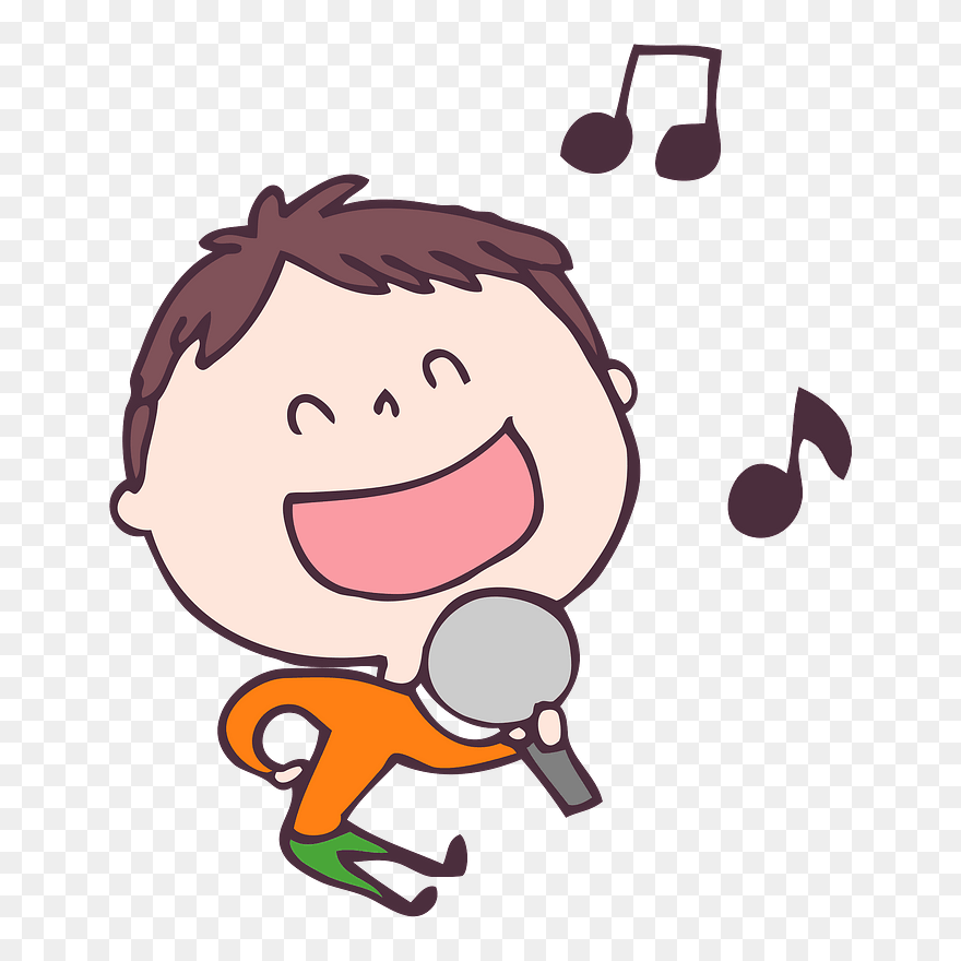 Child Boy Singing Karaoke Clipart - 歌 を 歌う イラスト - Png Download